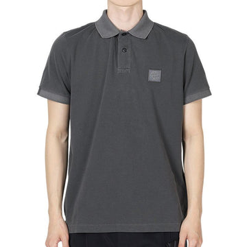 STONE ISLAND ロゴパッチウォッシュドポロシャツ（ダークグレー）K1S15 22002SC S0067 V0065 135817956