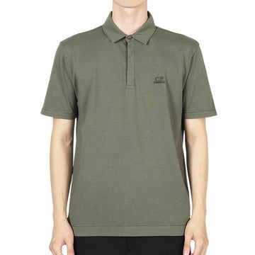 CP Company Men's Embroidered Logo Jersey Polo Shirt (Khaki) 18CMPL290A 006057O 669 137645736