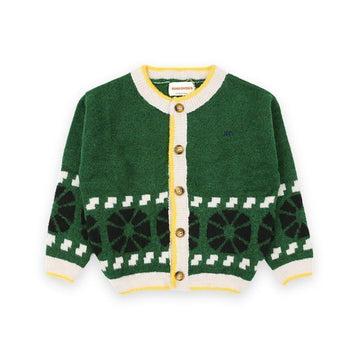 BOBO CHOSES キッズ カレイドスコープ ジャカード カーディガン (グリーン) B225AC114 311 147328455