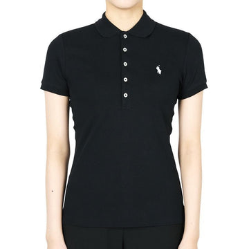 POLO RALPH LAUREN Damen Slim Fit Baumwoll-PK Kurzarm (Schwarz) 211870245 005 150400219