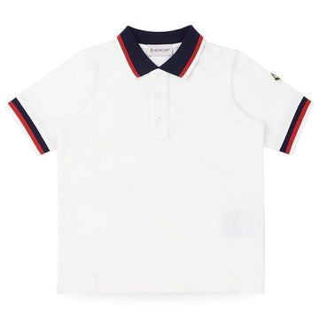 MONCLER モンクレール キッズカラー配色PK半袖(アイボリー) 8A00003 8496W 034 12,14A (成人着用可能) 150633841