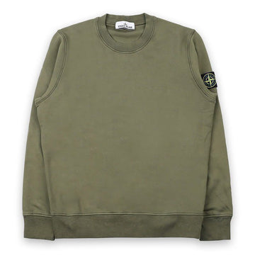 STONE ISLAND 男性用ワッペンパッチレギュラーフィットクルーネックスウェットシャツ(ミリタリーグリーン) L1S15 6100060 S0051 V005G 151096407