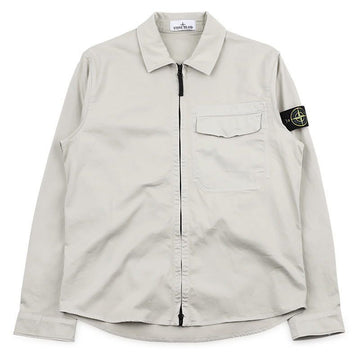 STONE ISLAND 男性用ワッペンパッチオーバーシャツジップジャケット（ライトグレー）L1S15 1200015 S0012 V0061 151665570