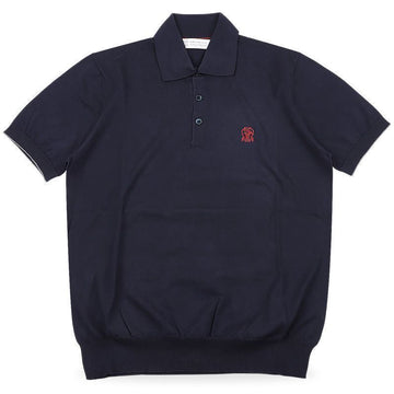 BRUNELLO CUCINELLI 刺繍ロゴ ポロシャツ 半袖 (ネイビー) M29800195 CW425 151916109