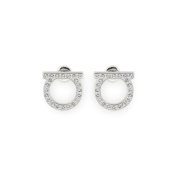 Salvatore Ferragamo Women’s Gancini Pierce Crystal Earrings (Silver) 760122 696574 151943750
