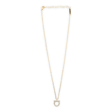 Salvatore Ferragamo Women's Gancini Crystal Pendant Necklace (Gold) 760132 696656 151943785
