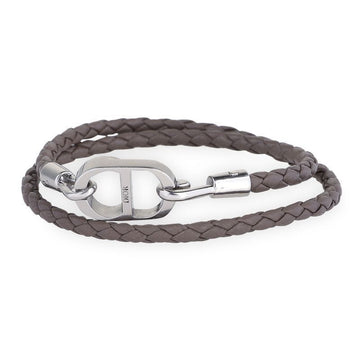 DIOR 男性 CD アイコン ブレイディッド レザー ブレスレット 153184932