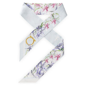 Salvatore Ferragamo Gaia Printed Silk Scarf (Light Blue) 321242 789921 153568792