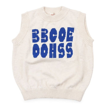 BOBO CHOSES キッズ ロゴ モダン ニット ベスト(アイボリー) B126AC150 199 154386788