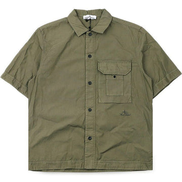 STONE ISLAND マイクロリップストップ半袖シャツジャケット（ミリタリー）L1S15 1100026 S0318 V005G 154840246