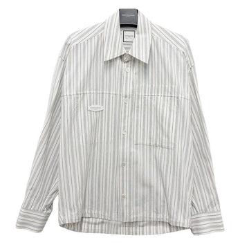 Wooyoungmi Logo Stripe Patch Shirt Blue 156051060