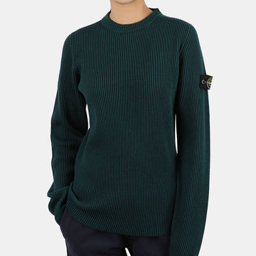 Stone Island 21 F/W Stone Kids Wappen Patch Ribbed Pullover Knit (Dark Green) 7516507A3 V0057 54757916