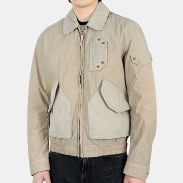 Ten C Men's Multi-Pocket Bomber Zip-Up Jacket (Beige) 22CTCUC01154 003780 903 54759858