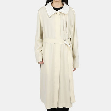 LEMAIRE gewaschenes Woll-Slit-Langmantel (Creme) W 221 CO284 LF700 222 54764449
