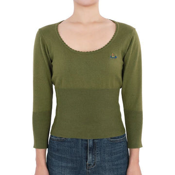 VIVIENNE WESTWOOD Damen Baumwoll-Kaschmir-Strick (Khaki) 1803002R Y0010 M410 60283814