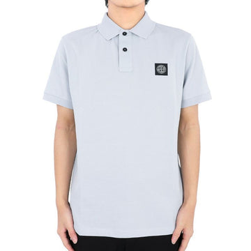 Stone Island Stretch PK Short Sleeve with Logo Patch for Men - Sky 80152SC17 V0041 75463376