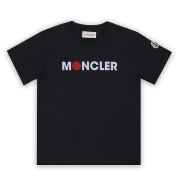 MONCLER Kids Baseball Lettering Logo T-Shirt (Navy) 8C00003 89AFV 778 8,10A 75876535
