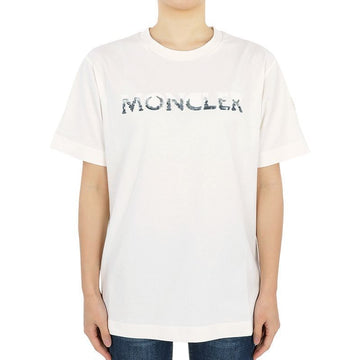 MONCLER T-Shirt mit Drucklogo für Damen (Elfenbein) 8C00028 829HP 034 76083274