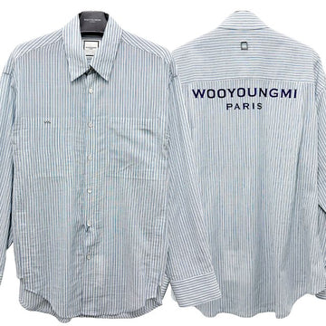 Wooyoungmi Striped Back Logo Shirt Blue (W261SH07 827L) 156051096