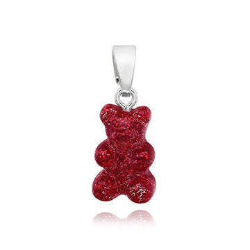 CRYSTAL HAZE JEWELRY NOSTALGIA BEAR - ROTES SAMT - KLASSISCHER VERBINDER SILBER Damen Anhänger 151110350