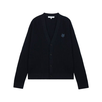 MAISON KITSUNE Herren Fox Kopf Baumwolle Rip Cardigan Klassisch Navy QM00503KT1189-0413 151679142