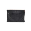 CHANEL Caviar Chevron Clutch Large L601734 156058851 [P]