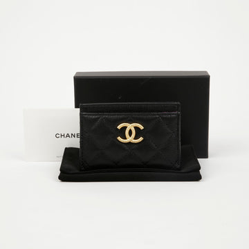 CHANEL Kaviar CC Logo Kartenetui AP3524 155738006