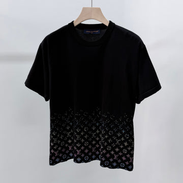 Louis Vuitton Monogram Beads Rainbow Embroidered Short Sleeve Knit Black 156067264