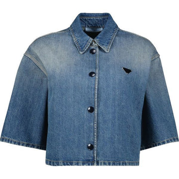 PRADA Crop Denim Hemd 152630813