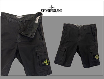 STONE ISLAND ブラックショートパンツ 7615L11WA V0129 156102619