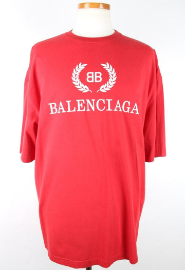 BALENCIAGA BB Lorbeerlogo T-Shirt Rot M 156102940