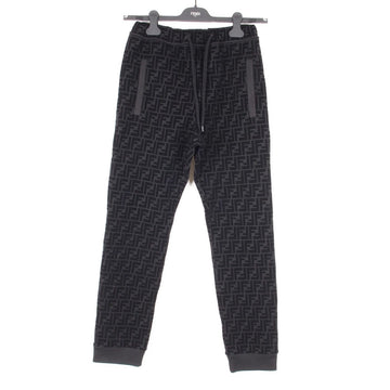 FENDI Jacquard FF Schwarze Samt-Trainingshose 44 156103791