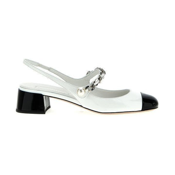 MIU MIU Zweifarbige Lackleder Slingback-Pumpes 132499741
