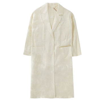 MAXMARA 23FW FIGURA Leinen Gürtel langer Mantel Ecru 2361210331 001 53877120