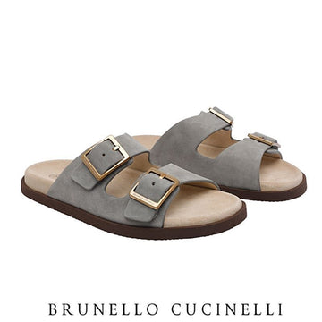 BRUNELLO CUCINELLI スウェード メンズ サンダル スリッパ 26SS MZUSOLY235 CDK54 154752001