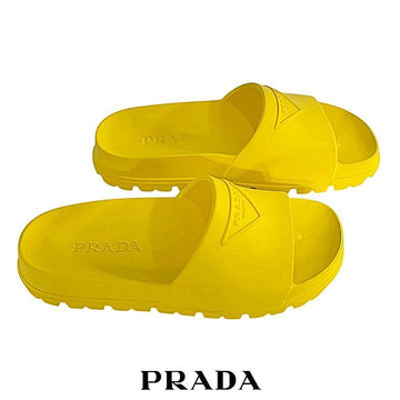 Prada Women's Rubber Slide Slippers Yellow 1XX626 3LKV F0377 100% Authentic 154407375