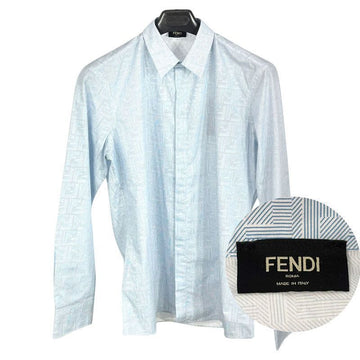 FENDI Herren Logo Shadow Baumwollhemd Blau FS0585APQHF0QB5 151230883