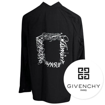 GIVENCHY メンズ スクエア ロゴ シャツ ブラック 150997228