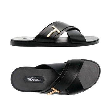 TOM FORD Männer Flach Logo Sandalen Slipper 150757694