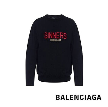 BALENCIAGA 女性用ロゴ刺繍スウェットシャツ 485692 T1398 1000 正規品100% 150266257