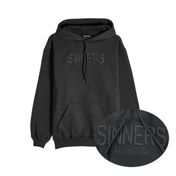 Balenciaga Women's Synergy Embroidered Logo Hooded T-Shirt 487209 TBV45 1000 Authentic 100% 150262123