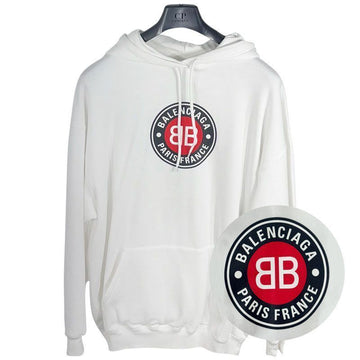Balenciaga Women's BB Round Logo Fleece Hoodie White 578135 TJVD7 9000 Authentic 100% 150262122