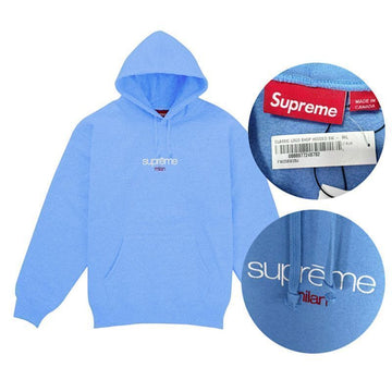 SUPREME Klassisches Logo-Milan-Hoodie in Hellblau 149718887