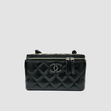 CHANEL Classic Vanity Rectangular All-Black Lambskin AP3905 with Internal Chip 156136829