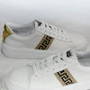Versace Men's Metallic Tab Greca Leather Sneakers White/Gold DSU8404 1A01759 2W110 151075800 [P]