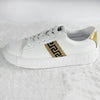 Versace Men's Metallic Tab Greca Leather Sneakers White/Gold DSU8404 1A01759 2W110 151075800 [P]