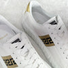 Versace Men's Metallic Tab Greca Leather Sneakers White/Gold DSU8404 1A01759 2W110 151075800 [P]