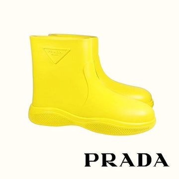 PRADA ラバーペ ankle レインブーツ イエロー 1T859M 3LKD F0377 150927376
