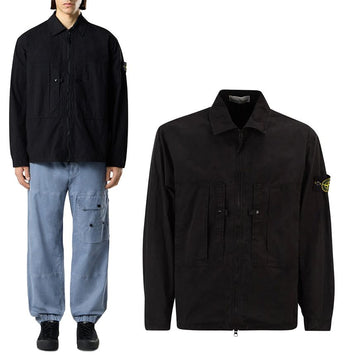 Stone Island Cotton Zip-Up Overshirt 156137224