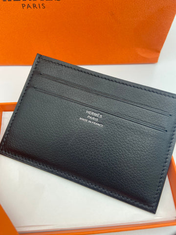Hermes Citizen Twill Cardholder Wallet Black Blue H086596CAAA 126694629